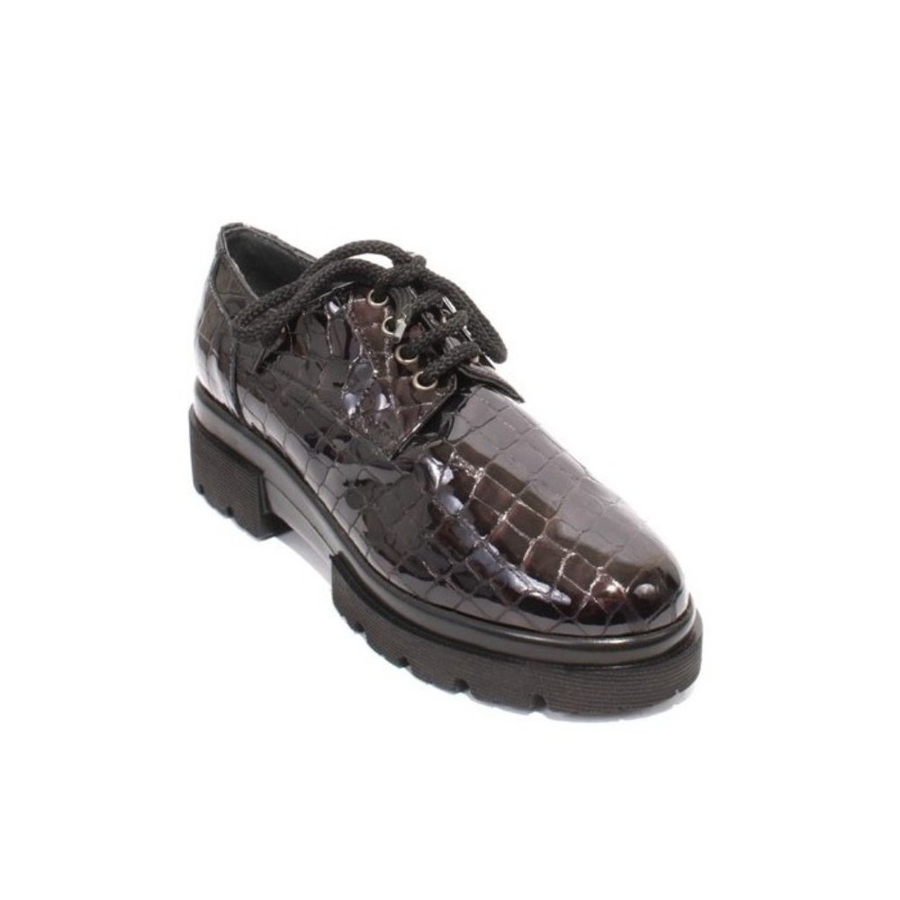 Vernissage 22725 Black Leather Platform Comfort Loafers